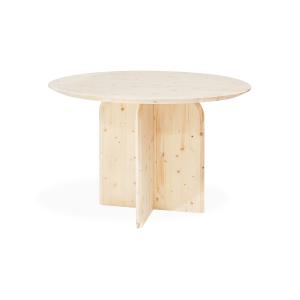 Table à manger ronde en bois de sapin naturel 110x75,2cm