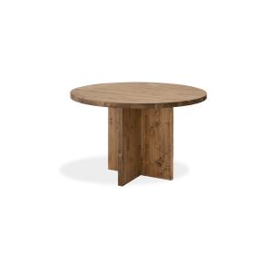 Table à manger ronde en bois de sapin vieilli de Ø110x75cm