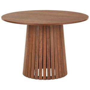 Table à manger ronde en bois foncé style scandinave 110cm