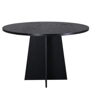 Table à manger ronde en bois noir MANON noir 110x110x75cm