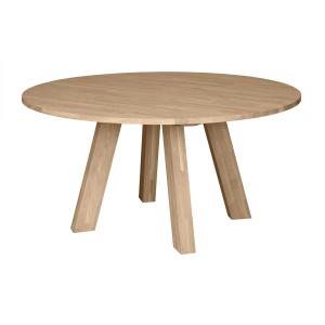 Table à manger ronde en chêne 6 personnes, marron, Ø150 cm…