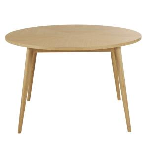 Table à manger ronde en chêne massif et placage chêne 4/6 p…