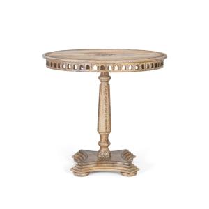 Table à manger ronde en manguier massif, diamètre 80 cm