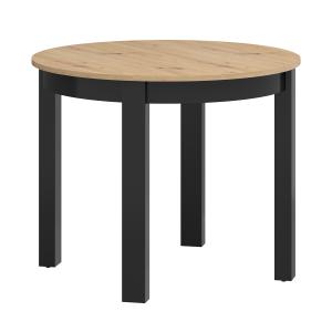 Table à manger ronde extensible 2 à 8 places stratifiés noi…