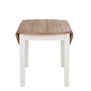 Table à manger ronde extensible bicolore effet vieilli 5/6…