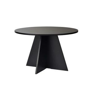 Table à manger ronde Ø120 décor bois noir