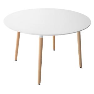 Table à manger ronde style scandinave blanche et bois de hê…