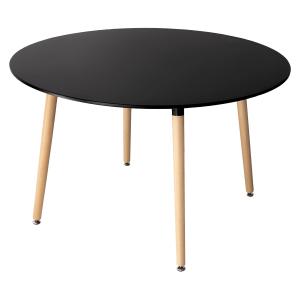 Table à manger ronde style scandinave noire et bois de hêtr…