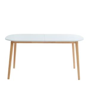 Table à manger scandinave extensible 160-200 x 80 cm blanc
