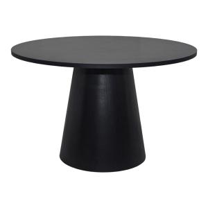Table à manger scandinave ronde 120 cm effet bois noir