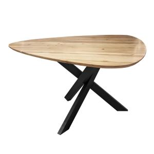 Table à manger triangulaire en bois massif 135 cm 6 personn…