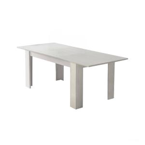 Table à rallonge effet bois blanc 160x88 cm