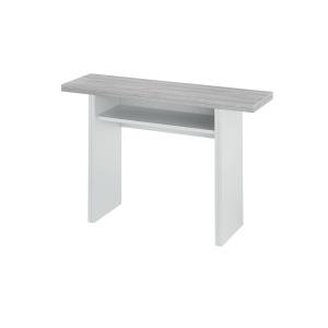 Table à rallonge effet bois blanc, ciment 120x35 cm