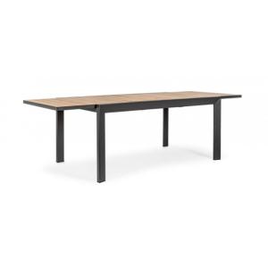 Table à rallonge en aluminium avec effet bois 160x100-240x1…