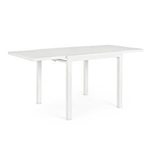 Table à rallonge en aluminium blanc 83x80 cm
