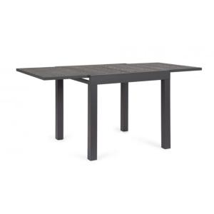 Table à rallonge en aluminium effet bois texturé 80x80-160x…