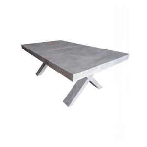 Table à rallonge en bois beton 180x100 cm - 480x100 cm