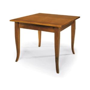 Table à rallonge en bois finition noyer 80x80 - 160x80 cm