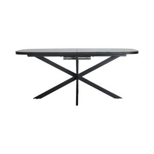 Table à rallonge en bois mdf noir 180x90x76 cm