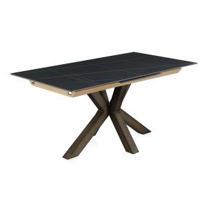 Table à rallonge en céramique noire 160/210x90 cm