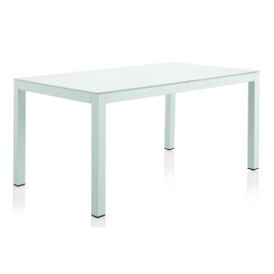 Table aluminium blanc avec plateau verre trempé blanc 152X9…