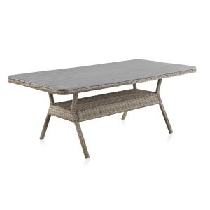Table aluminium fibre marron plateau lames de fibre gris 20…