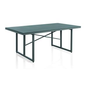 Table aluminium taupe et verre trempé pierre gris taupe 180…