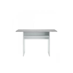 Table auxiliaire blanche/béton extensible L120 x P35/70cm