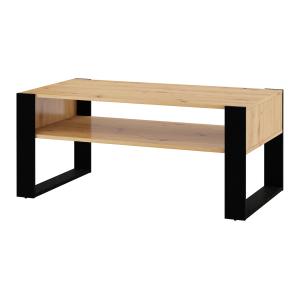 Table basse 110 cm stratifiés beige et noir