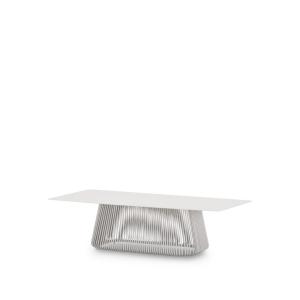 Table basse 138x68 aluminium beige