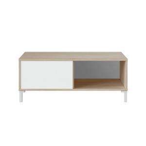 Table basse 2 Niches L100cm - Blanc / Bois