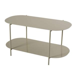Table basse 2 plateaux avec bords arrondis L100 cm - Taupe
