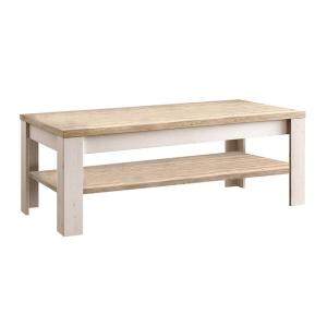 Table  basse aspect chêne blanchi et double plateau chêne c…