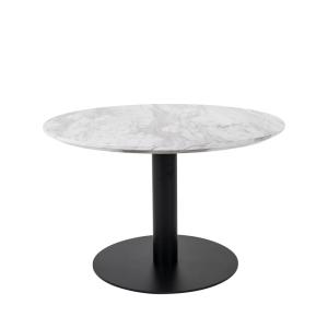 Table basse aspect marbre et métal D70xh45cm blanc