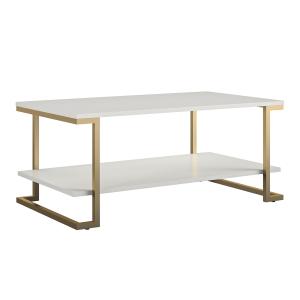 Table basse avec 1 étagère en mélaminé blanc