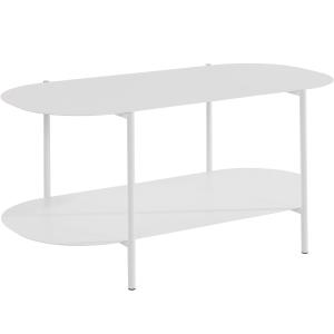 Table basse avec 1 étagère en métal blanc