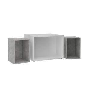 Table basse avec 4 éléments amovibles - L71,5 cm - Blanc