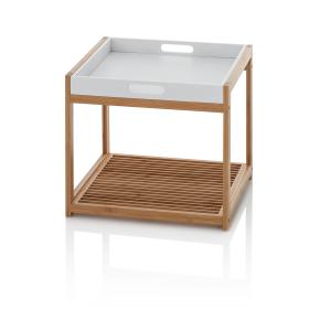 Table basse avec plateau en bois de bambou