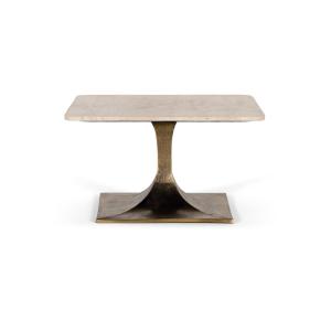 Table basse avec plateau en marbre et structure en bronze