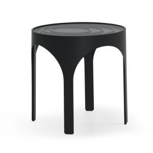 Table basse avec plateau en verre en métal noir