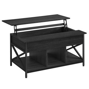 Table basse avec plateau relevable effet bois noir 60 x 100…