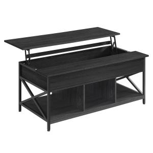 Table basse avec plateau relevable effet bois noir‎ 60 x 12…