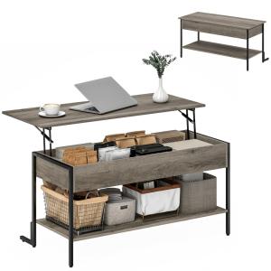 Table basse avec plateau relevable MDF gris