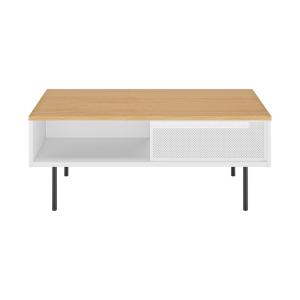 Table basse blanc et chêne naturel H40