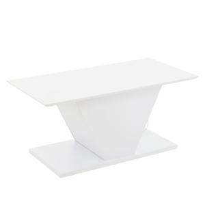 Table basse blanche laquée avec éclairage LED bleu
