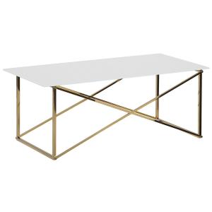 Table basse blanche structure dorée