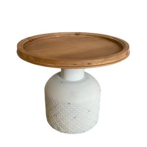 Table basse bois et acier blanc D61