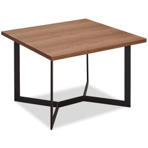 Table basse carrée effet bois et métal
