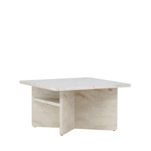 Table basse carrée effet marbre 75x75cm - Beige