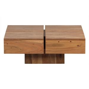Table basse carrée en bois  L 80